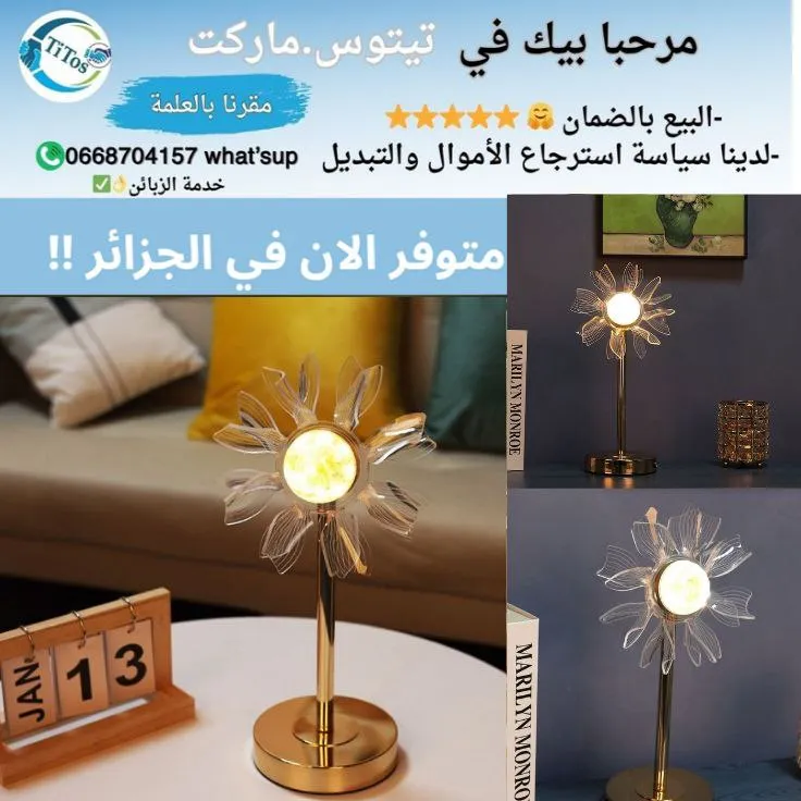  (مصباح زهرة مضيئة أنيق للديكور)